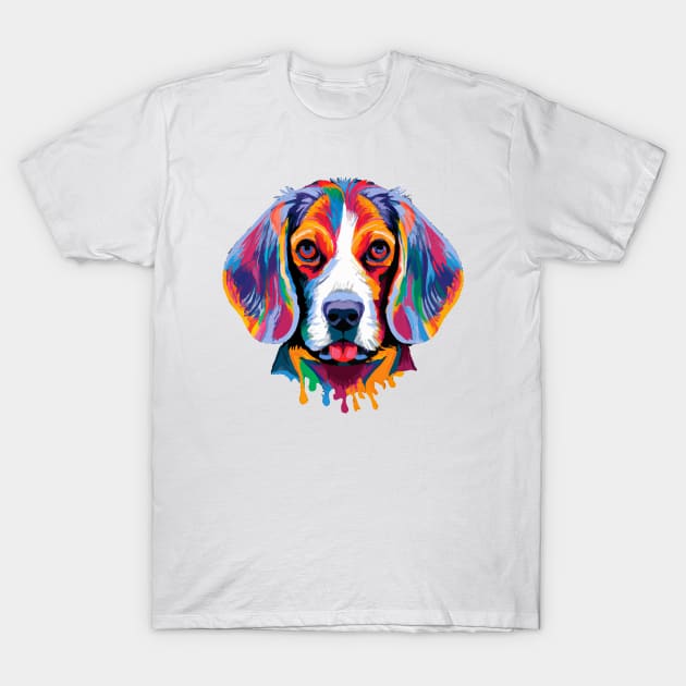 Cute Beagle Watercolor T-Shirt by Furrban